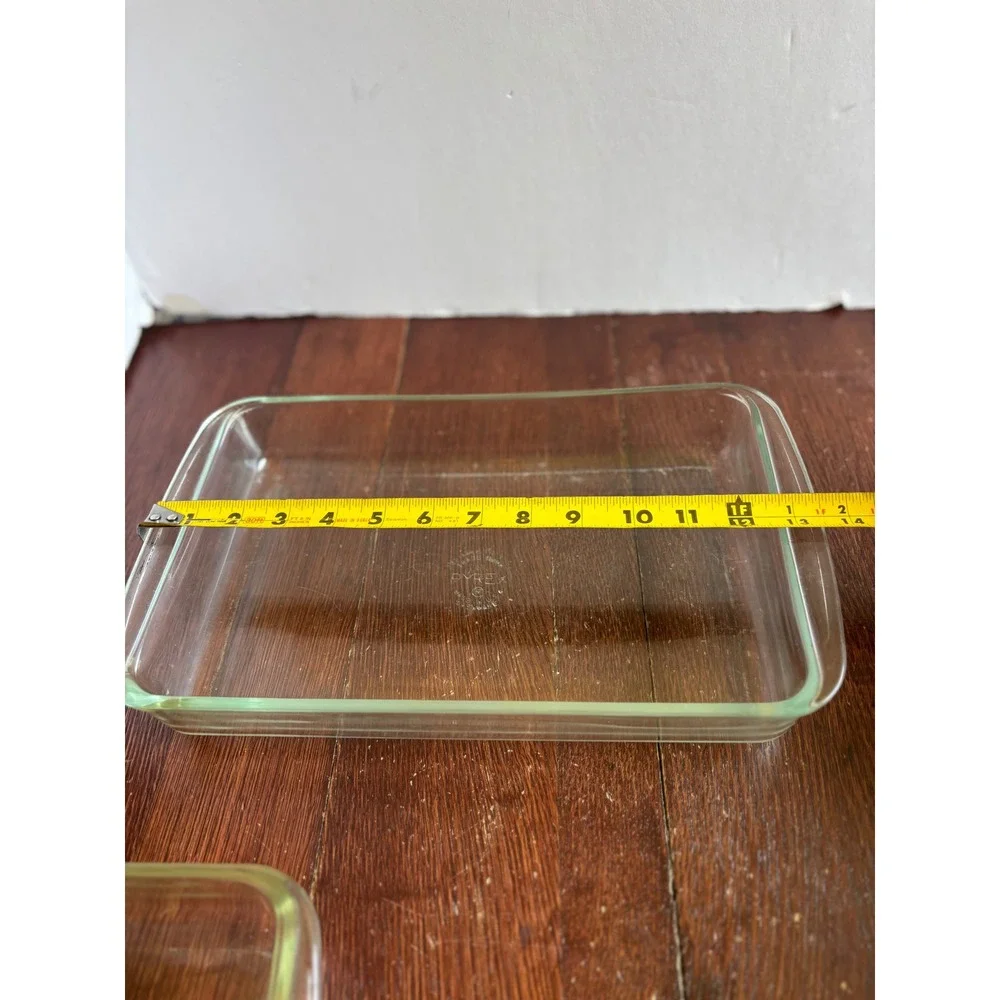Vintage Pyrex Clear Glass Baking Dish Set 231‎ 1.5 QT & 232 2 QT Rectangular USA